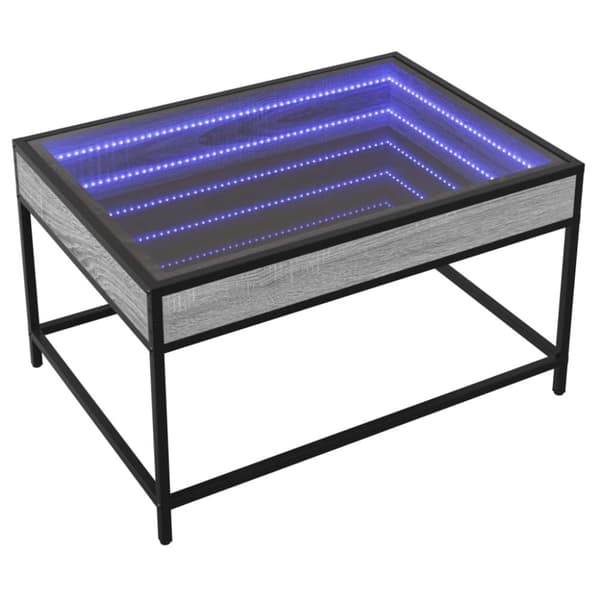 vidaXL sohvapöytä Infinity LED-valoilla harmaa Sonoma 70x50x41 cm