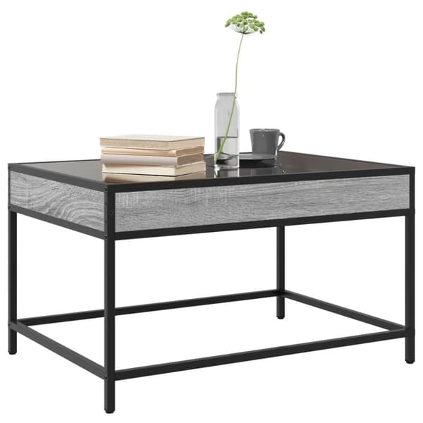 vidaXL sohvapöytä Infinity LED-valoilla harmaa Sonoma 70x50x41 cm