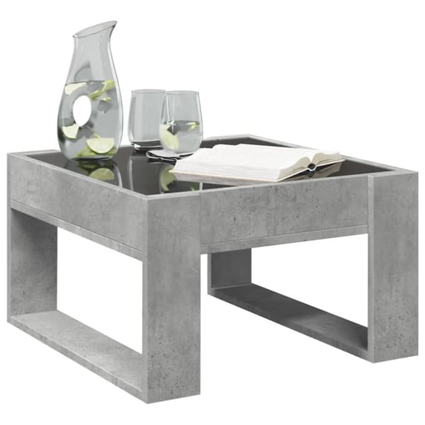 vidaXL sofabord med Infinity LED-lys 50x53x30 cm betongrå