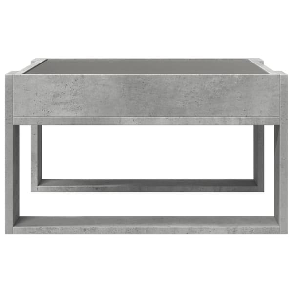vidaXL sofabord med Infinity LED-lys 50x53x30 cm betongrå
