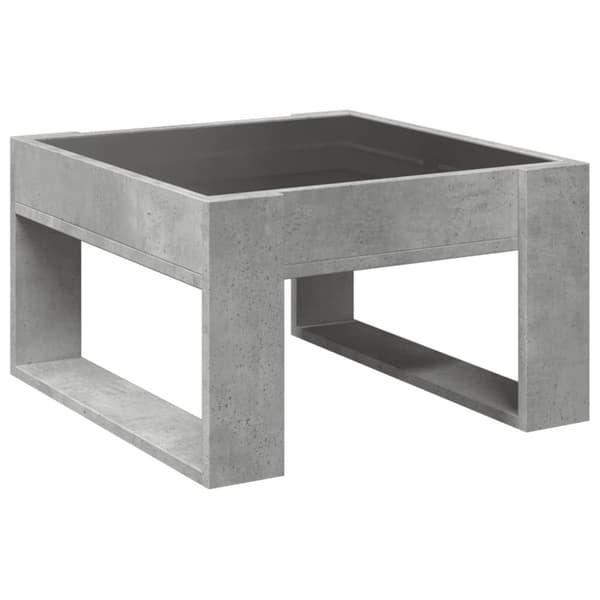 vidaXL sofabord med Infinity LED-lys 50x53x30 cm betongrå