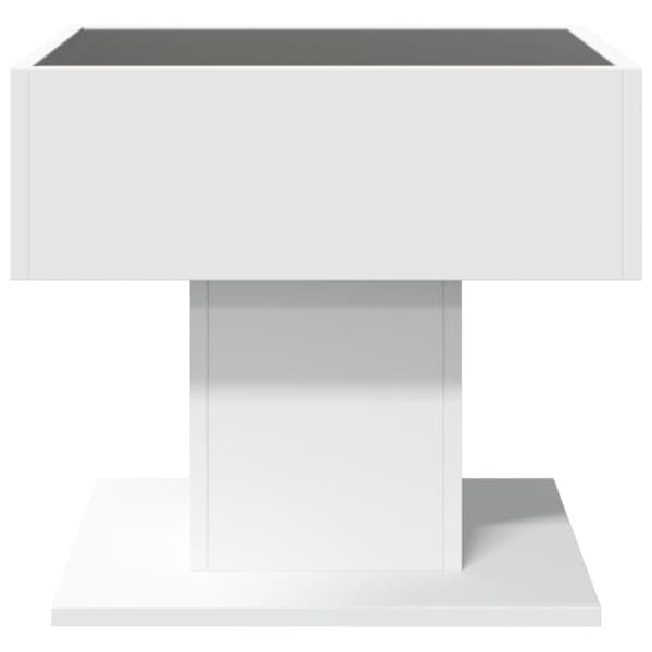 vidaXL Sohvapöytä LED-valoilla valkoinen 50x50x45 cm tekninen puu