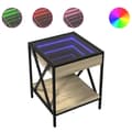 Miniatyrbillede 3 af 11: vidaXL sofabord med Infinity LED-lys 40x40x49 cm sonoma-eg