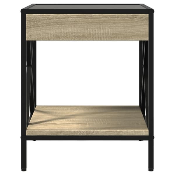 vidaXL sofabord med Infinity LED-lys 40x40x49 cm sonoma-eg