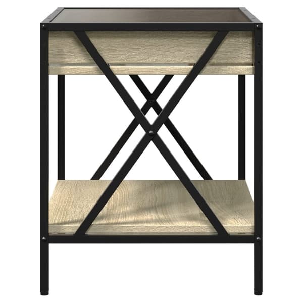 vidaXL sofabord med Infinity LED-lys 40x40x49 cm sonoma-eg