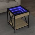 Miniatyrbillede 2 af 11: vidaXL sofabord med Infinity LED-lys 40x40x49 cm sonoma-eg