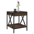 Miniatyrbillede 6 af 11: vidaXL sofabord med Infinity LED-lys 40x40x49 cm brun egetræsfarve