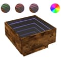 Miniatyrbillede 3 af 11: vidaXL sofabord med LED-lys 50x50x30 cm konstrueret træ røget eg