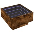 Miniatyrbillede 4 af 11: vidaXL sofabord med LED-lys 50x50x30 cm konstrueret træ røget eg