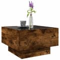 Miniatyrbillede 6 af 11: vidaXL sofabord med LED-lys 50x50x30 cm konstrueret træ røget eg