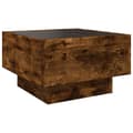 Miniatyrbillede 9 af 11: vidaXL sofabord med LED-lys 50x50x30 cm konstrueret træ røget eg