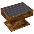 Miniatyrbilde 4 av 11: vidaXL Salongbord med LED røkt eik 70x50x45 cm konstruert tre