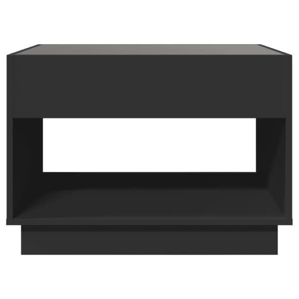 vidaXL Salongbord med Infinity LED svart 70x50x50 cm
