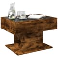 Miniatyrbillede 6 af 11: vidaXL sofabord med LED-lys 70x50x45 cm konstrueret træ røget eg