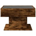 Miniatyrbillede 7 af 11: vidaXL sofabord med LED-lys 70x50x45 cm konstrueret træ røget eg