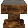 Miniatyrbillede 8 af 11: vidaXL sofabord med LED-lys 70x50x45 cm konstrueret træ røget eg