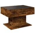Miniatyrbillede 9 af 11: vidaXL sofabord med LED-lys 70x50x45 cm konstrueret træ røget eg