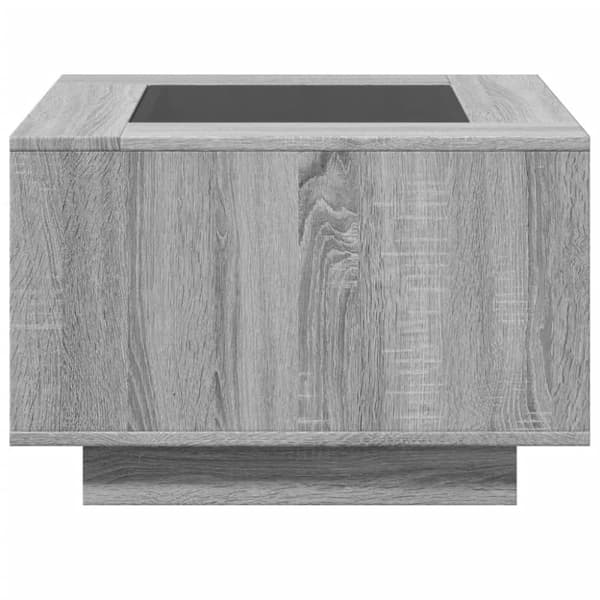 vidaXL sofabord med LED-lys 60x60x40 cm konstrueret træ grå sonoma-eg
