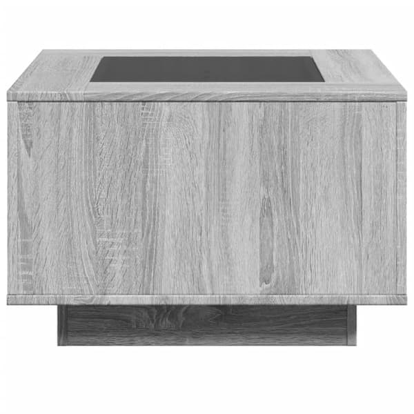 vidaXL sofabord med LED-lys 60x60x40 cm konstrueret træ grå sonoma-eg