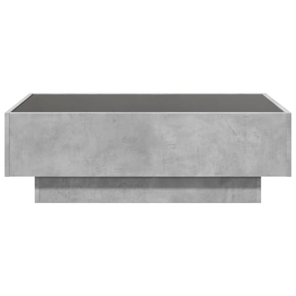 vidaXL sofabord med LED-lys 90x50x30 cm konstrueret træ betongrå