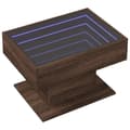 Miniatyrbillede 4 af 11: vidaXL sofabord med LED-lys 70x50x45 cm konstrueret træ brunt eg