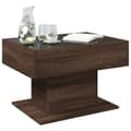 Miniatyrbillede 6 af 11: vidaXL sofabord med LED-lys 70x50x45 cm konstrueret træ brunt eg