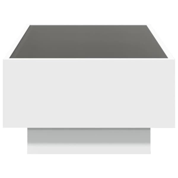 vidaXL sofabord med LED-lys 90x50x30 cm konstrueret træ hvid