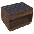 Miniatyrbillede 6 af 11: vidaXL sofabord med Infinity LED-lys 70x50x50 cm brun egetræsfarve