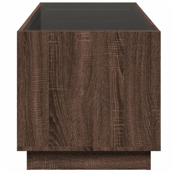 vidaXL sofabord med Infinity LED-lys 70x50x50 cm brun egetræsfarve