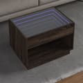 Miniatyrbillede 2 af 11: vidaXL sofabord med Infinity LED-lys 70x50x50 cm brun egetræsfarve