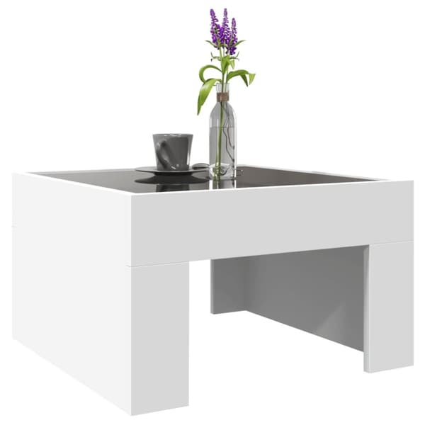 vidaXL sofabord med Infinity LED-lys 50x50x30 cm hvid
