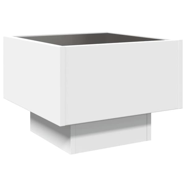 vidaXL Sidebord LED hvit 40x40x30 cm konstruert tre