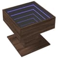Pikkukuva 4 / 11: vidaXL Sohvapöytä LED-valoilla ruskea tammi 50x50x45 cm tekninen puu