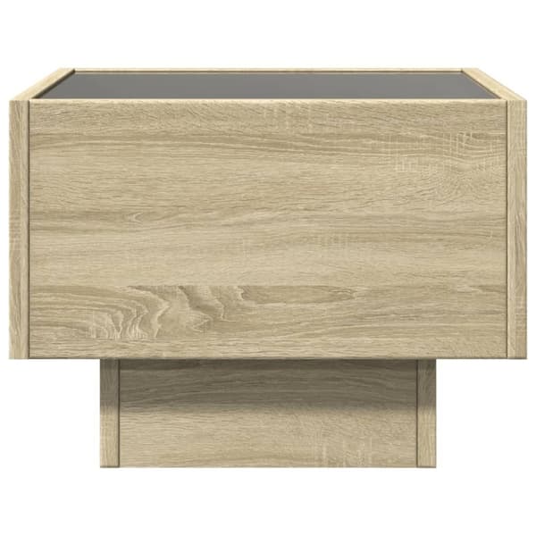 vidaXL sidebord med LED-lys 40x40x30 cm konstrueret træ sonoma-eg