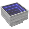 Miniatyrbillede 4 af 11: vidaXL sidebord med LED-lys 40x40x30 cm konstrueret træ grå sonoma-eg