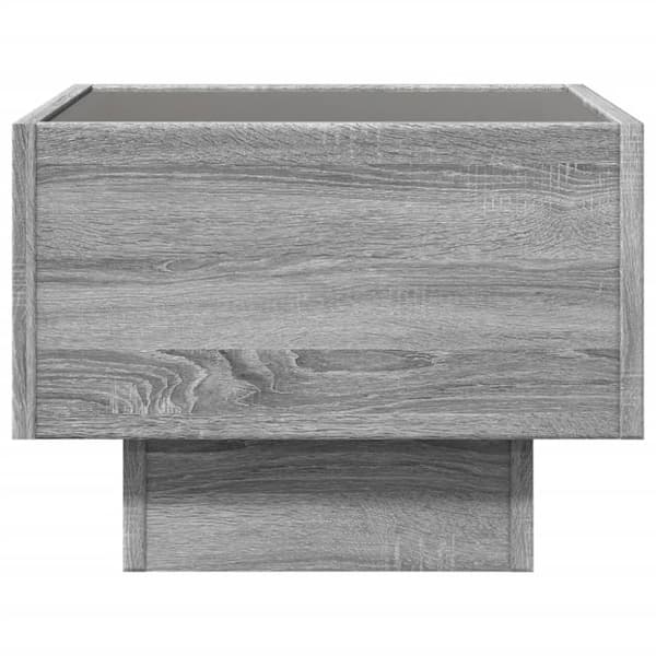 vidaXL sidebord med LED-lys 40x40x30 cm konstrueret træ grå sonoma-eg