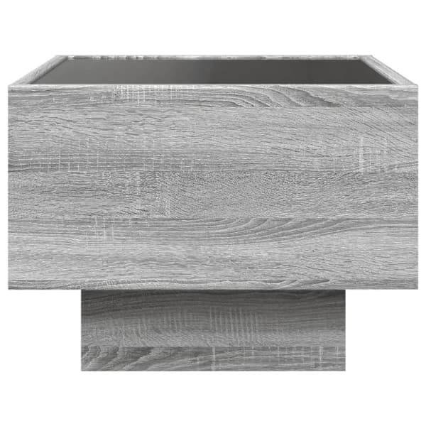 vidaXL sidebord med LED-lys 40x40x30 cm konstrueret træ grå sonoma-eg