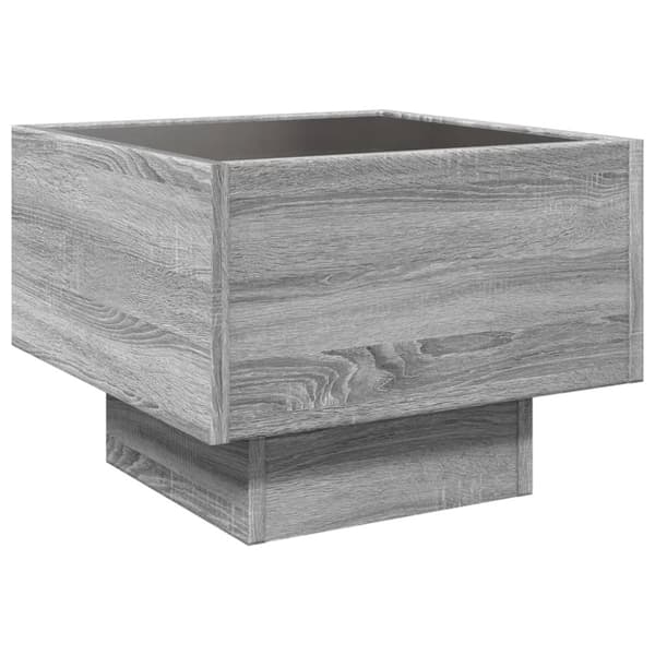 vidaXL sidebord med LED-lys 40x40x30 cm konstrueret træ grå sonoma-eg