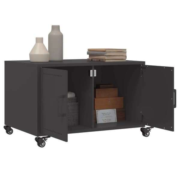 vidaXL sofabord 68x50x43,5 cm stål sort