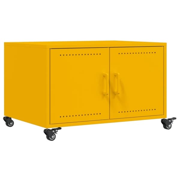 vidaXL sofabord 68x50x43,5 cm stål sennepsgul