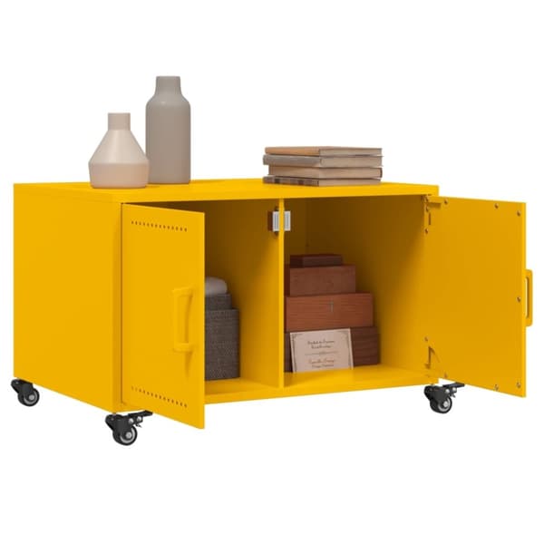 vidaXL sofabord 68x50x43,5 cm stål sennepsgul