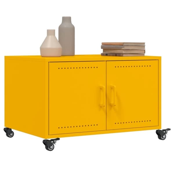 vidaXL sofabord 68x50x43,5 cm stål sennepsgul