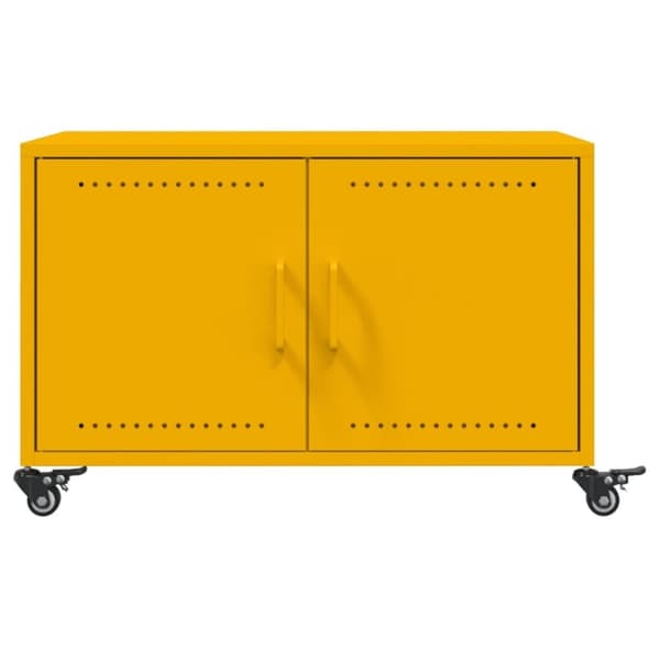 vidaXL sofabord 68x50x43,5 cm stål sennepsgul