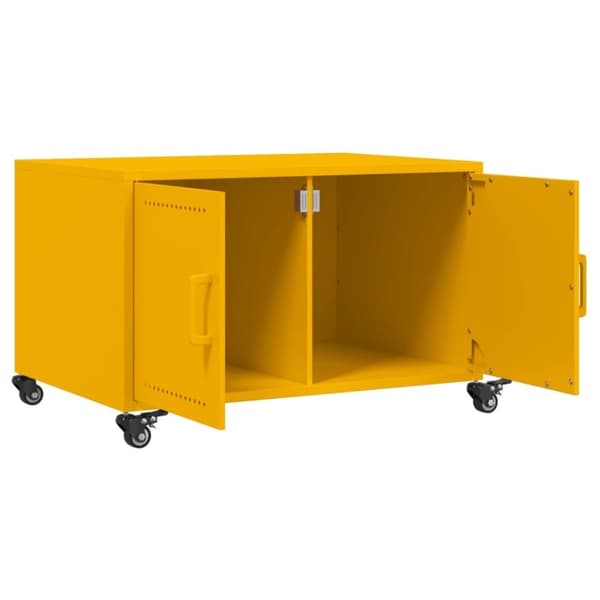 vidaXL sofabord 68x50x43,5 cm stål sennepsgul