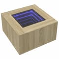 Miniatyrbild 4 av 11: vidaXL Soffbord med LEDs sonoma-ek 60x60x40 cm konstruerat trä