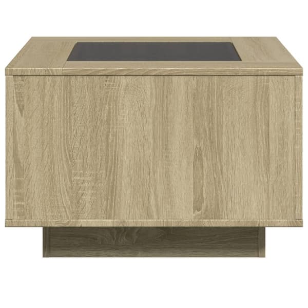 vidaXL Soffbord med LEDs sonoma-ek 60x60x40 cm konstruerat trä