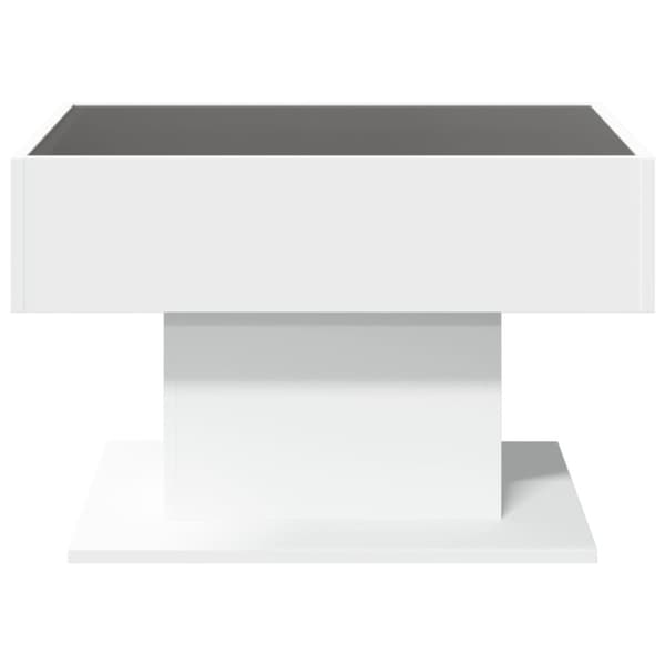 vidaXL sofabord med LED-lys 70x50x45 cm konstrueret træ hvid