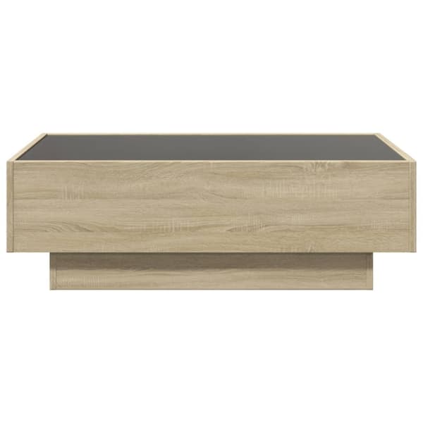 vidaXL Soffbord med LEDs sonoma-ek 90x50x30 cm konstruerat trä