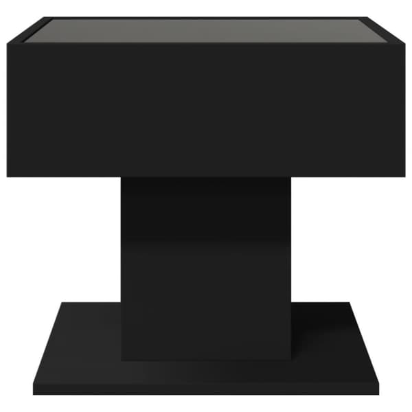 vidaXL Salongbord med LED svart 50x50x45 cm sponplate