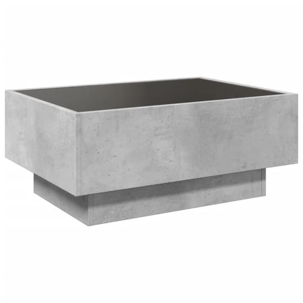 vidaXL Salongbord med LED betonggrå 70x50x30 cm konstruert tre